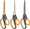 Titanium Scissors, Premium 8.6” All Purpose Scissors, Ultra Sharp Stainless Steel Blades, Comfortable Grip, Great for Craft, Office, School and Everyday Use, Black/orange